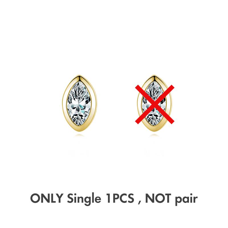 Modian 1 Piece Gold Geometric Shape Stud Earring 925 Silver Sparkling Clear CZ Earrings For Women Collocation Jewelry