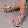 Large size women's slippers  summer new flat bottom printing set toe bohemian ethnic cool slippers women