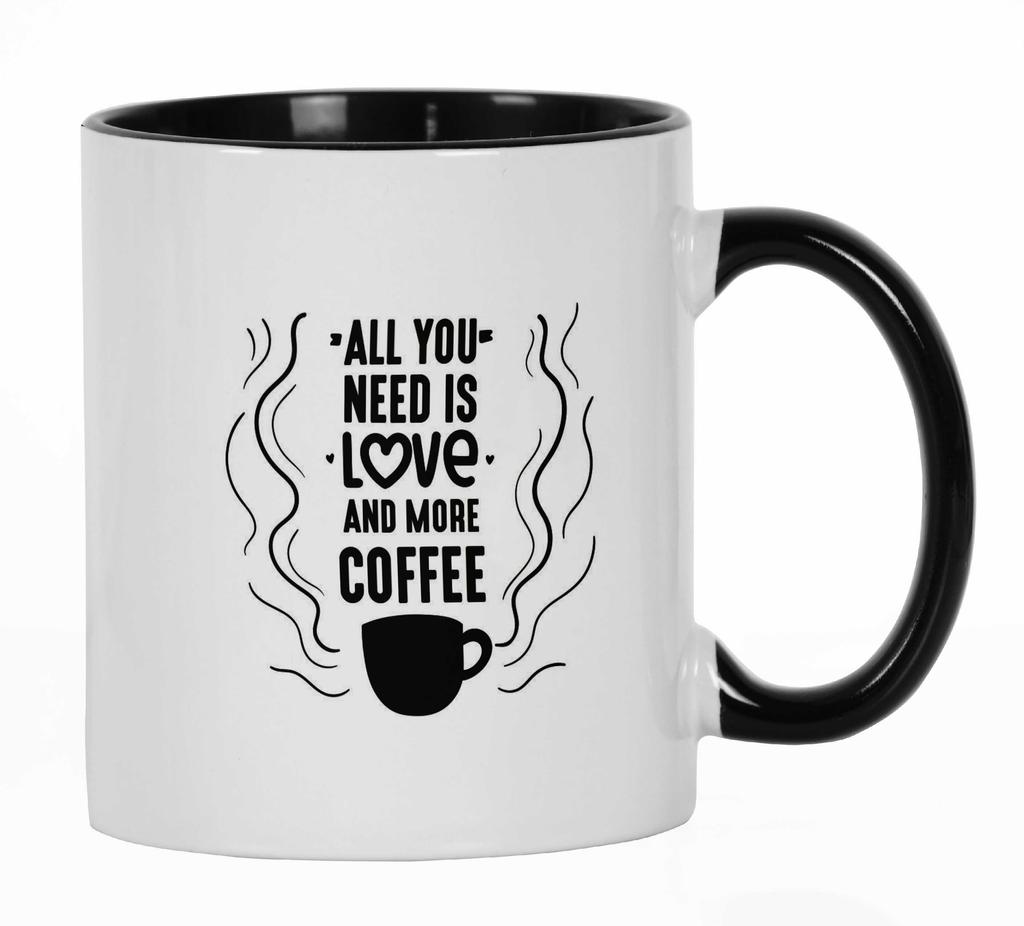 Inkdotpot All You Need Is Love and More Coffee 11 Oz Coffee Mugs Funny Novelty Great for Bride Groom Engagement Gift Bachelor and Bachelorette