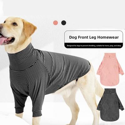 Dog Pullover with Stripes Dog Pajamas 2 Legged Soft and Comfortable Dog Jumpsuit Soft Fleece Warm Dog Recovery Suit Dogs Clothes