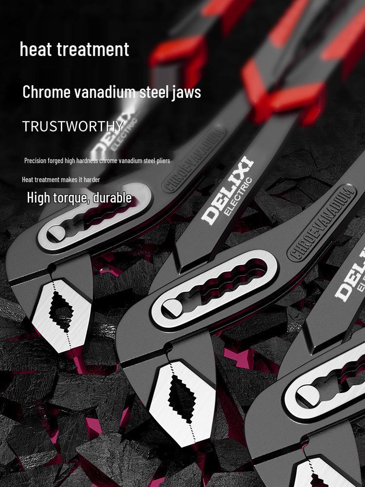 Delixi Electric Multifunctional Large Jaw Water Pump Pliers & Eagle Nose Hose Pliers