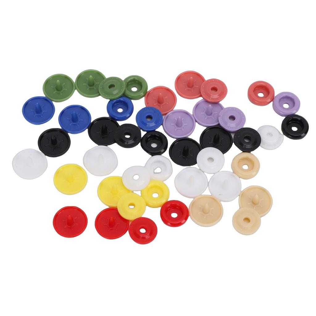 220 Sets Colorful Snap Buttons No Sew Plastic Snap Fasteners for Clothing Embroidery Crafts
