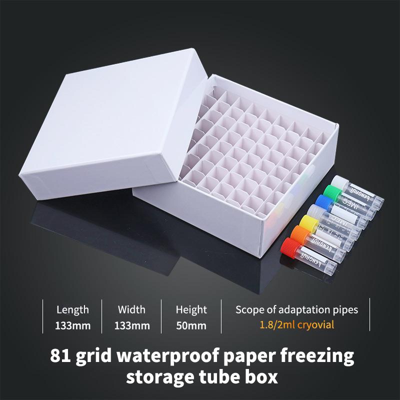 Paper 16/36/49/81/100 Compartments Flip-Top Cell Cryopreservation Boxes Waterproof Paper Boxes For Centrifuge Tubes A3