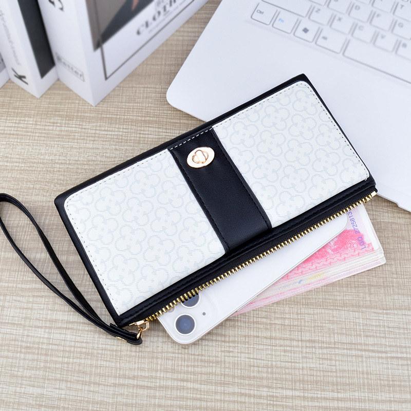 Kadın Moda Uzun Cüzdan Çile Fermuar bozuk para cüzdanı Suni Deri Telefon Çanta Bayan Çanta