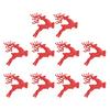 10Pcs Plastic Reindeer Hanging Ornaments Christmas Tree Glitter Elk Decorations Holiday Party Xmas Gifts