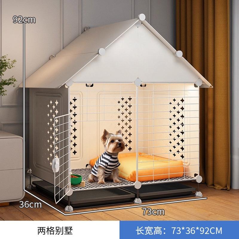 Kleiner bis mittlerer Hundekäfig für Teddy Bichon Haustierhaus mit Schlafbereich Einraum-Ein-Toiletten-Design für Welpen Herausnehmbare Schale Hundezwinger
