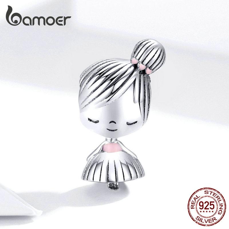 

Подвески BAMOER для девочек и мальчиков, оригинальные металлические бусины из стерлингового серебра 925 пробы для оригинального браслета из серебра 925 пробы