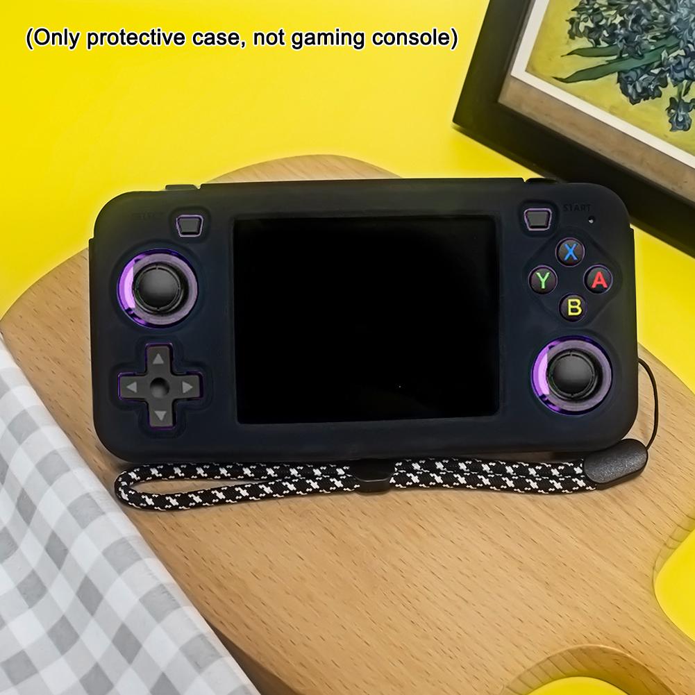 For R36H Silicone Protective Cover Handheld Game Console Dustproof Anti Drop Protective Shell With Anti Loss Rope For R36H