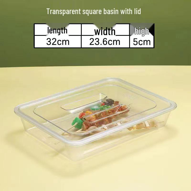 Extra Thick Transparent Rectangular Tray for Fruit Cake Dessert Snacks