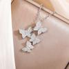 Fashion 925 Sterling Silver Jewelry Butterfly Crystal Pendant Necklaces