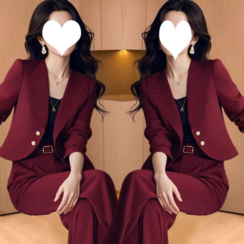 

Coco Style Spring/Autumn Women s Fashion Suit - White-Collar Jacket and Pants Set 5XL