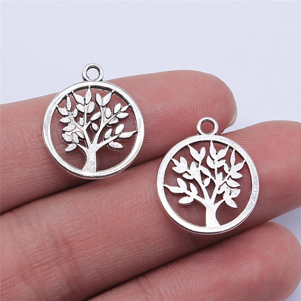 20pcs Charms Tree Antique Silver Color Lucky Tree Pendant Charms Life Tree Charms For Jewelry Making