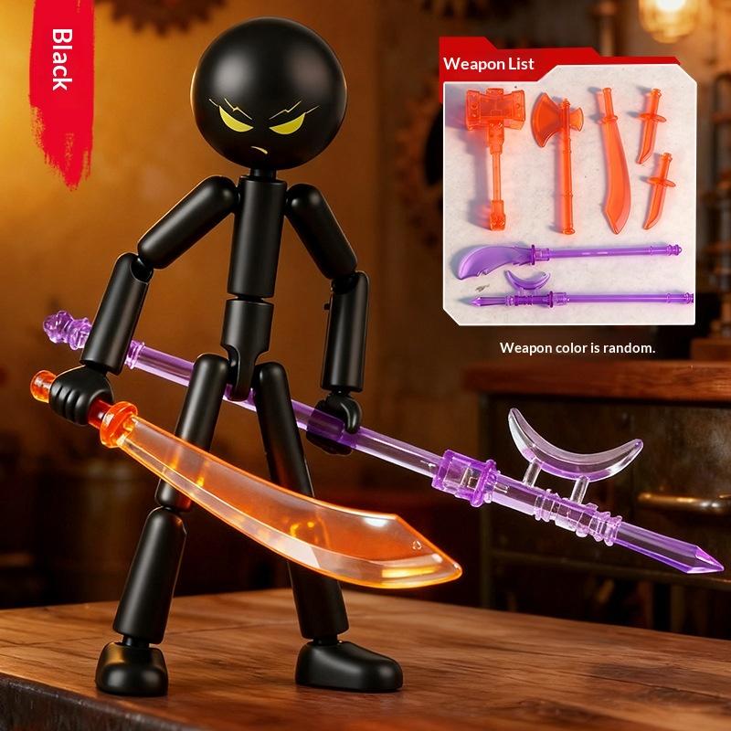 1Pc Rage Stickman Action Figure New Highly Articulated DIY Model Kit with Multiple Joints Collectible Poseable Toy for Creative Display