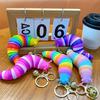 Keychain Pendant Stress Relief Squeeze Toy 3D Slug Fidget Spinner Anxiety Reduction Flexible Sensory Key Chain