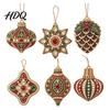 Decorative Ornaments for Dormitories 6 Pcs Christmas DIY Faux Pearl Painting Kit Ornaments Rhinestone Art Indoor Outdoor Party Decor Tree Hanging