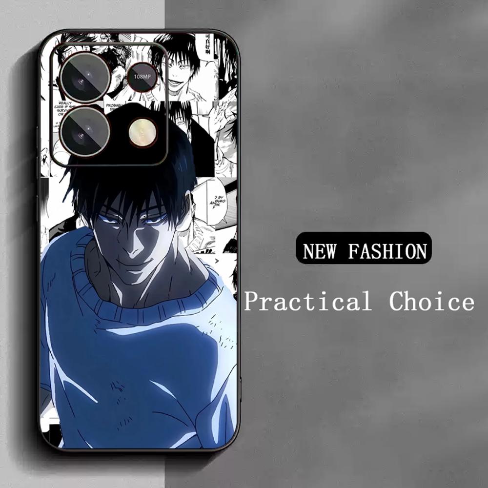 Super cool Toji Fushiguro klassisches Anime Handyhülle für Redmi Note 14 13 12 11 Pro Plus S 5G 14C A3 Weiche Schwarze Handyhülle