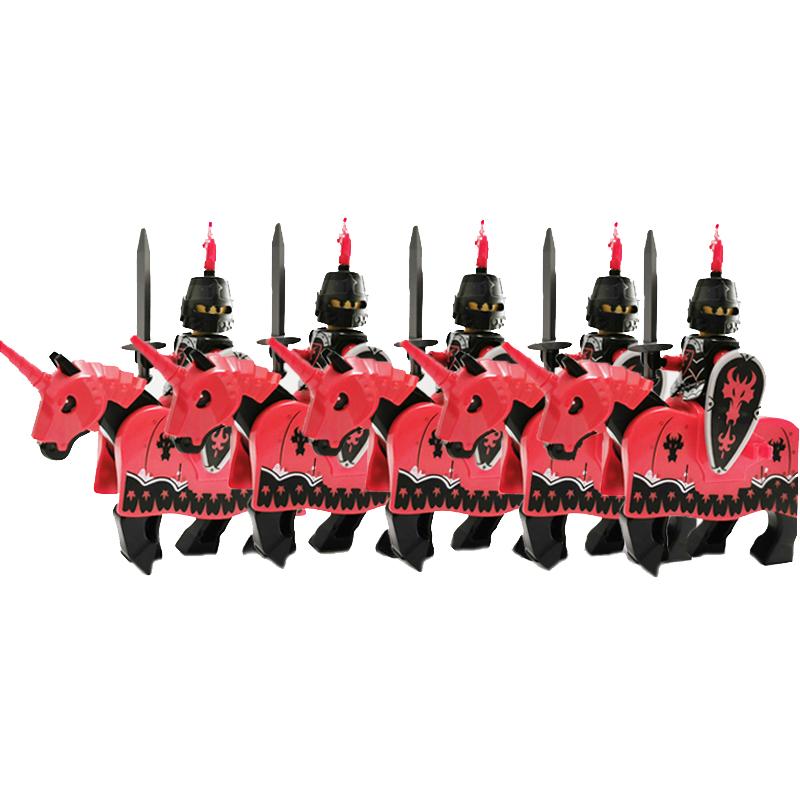 5 Sets Mittelalterliche Burg Ritter Dunkler Sauron Schlacht Fünf Heere König von Rohan Römischer Soldat mit Pferdefigur Bausteine Kinderspielzeug