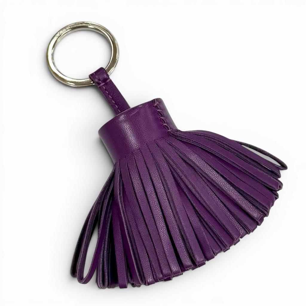 Great HERMES Bag charm Carmen Tassel leather leather Women Used