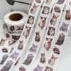 400 Stickers/Roll of Cat Stickers Waterproof Self-Adhesive Cat Sticker Suitable for Decorating Computers, Diaries, Mobile Phones, Envelopes, Notebooks