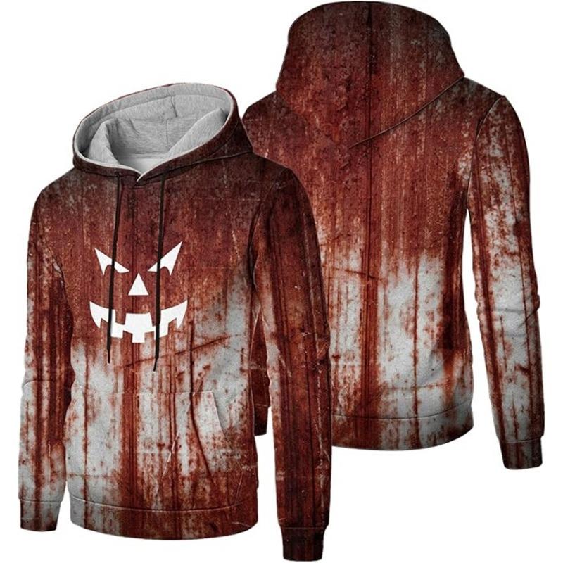 Spring And Autumn Fashion Men's Hoodie Bloody Graphic 3D Print Hoodies Casual Boy Sweatshirt Women's Oversized Top Clothing