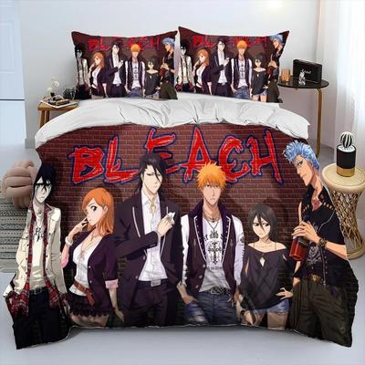 3D Anime Bleach Japan Cartoon Bettwäsche-Set Schlafzimmer Weiche Moderne Tagesdecken Bequeme Bettbezüge Deckenbezüge Und Kissenbezüge
