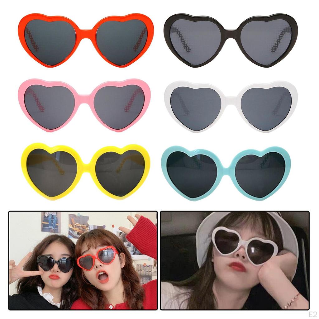 Effect Glasses Heart Sunglasses Beautiful Shaped UV400 for Party Festival Rave