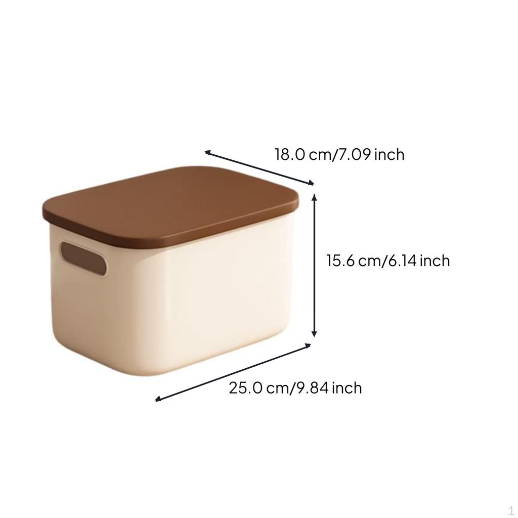 Rectangular Storage Box with Lid, Stackable Organizer Basket, Suitable for Desktop, Kitchen, and