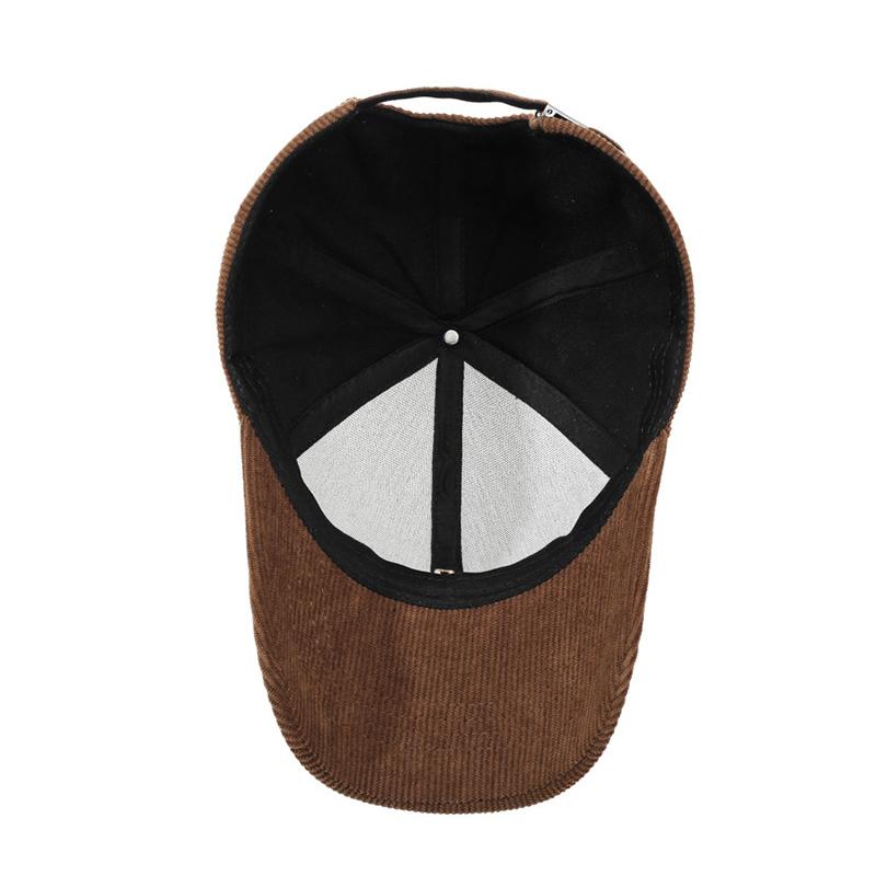 Autumn Winter Corduroy Baseball Cap Women Retro Cap Men Outdoor Hard Top Cap