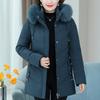 Real Fur Collar Middle Age Women's Down Coats Winter Vintage Parkas Plus Size Elegant Thick Warm Down Jackets Woman Outerwears