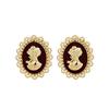 Wind Retro Relief Beauty Stud Earrings Tide Metal Lace Earrings French Celebrity Earrings