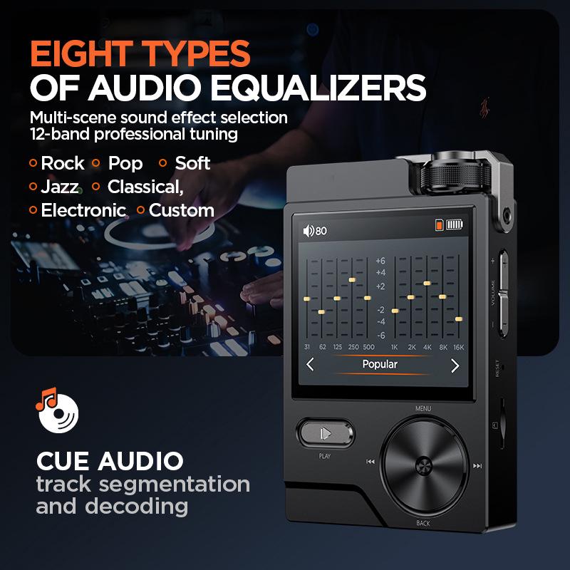 Master HIFI DSD256 Verlustfreier Musikplayer - Tragbarer High-Fidelity Sport MP3 für Auto und Persönlichen Gebrauch