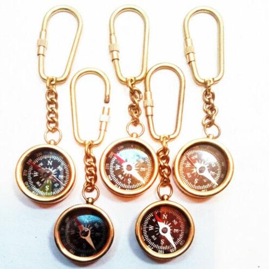Lot of 50 Pcs Brass Compass Nautical Keychain Key Pocket 2.54 Cm