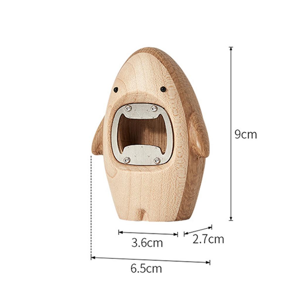 Shark Wooden Bottle Opener, Creative Portable Beer Cap Remover, Unique Gift for Home Bar Party, Eco-friendly Funny Accessory