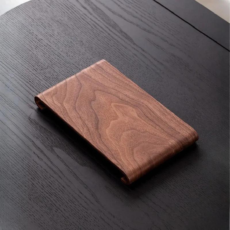 Creative rectangular wooden desktop display rack Hotel Home Coffee Table Decorative Plate Retro Style Heat-resistant Thick Tray