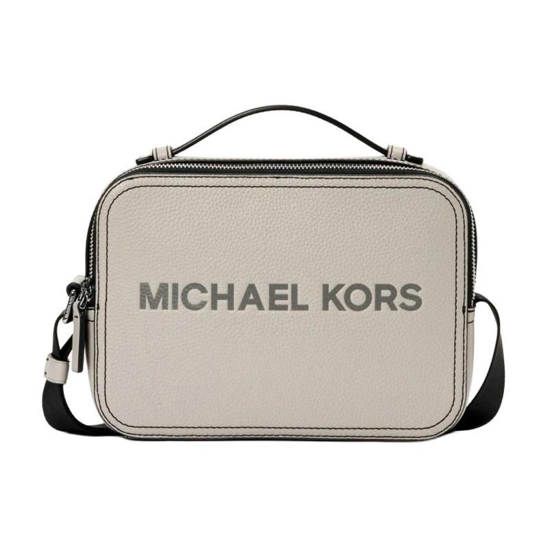 MICHAEL KORS COOPER EW Letter Logo Printed Cow Leather Handbag Unisex Couple Style Gray серый