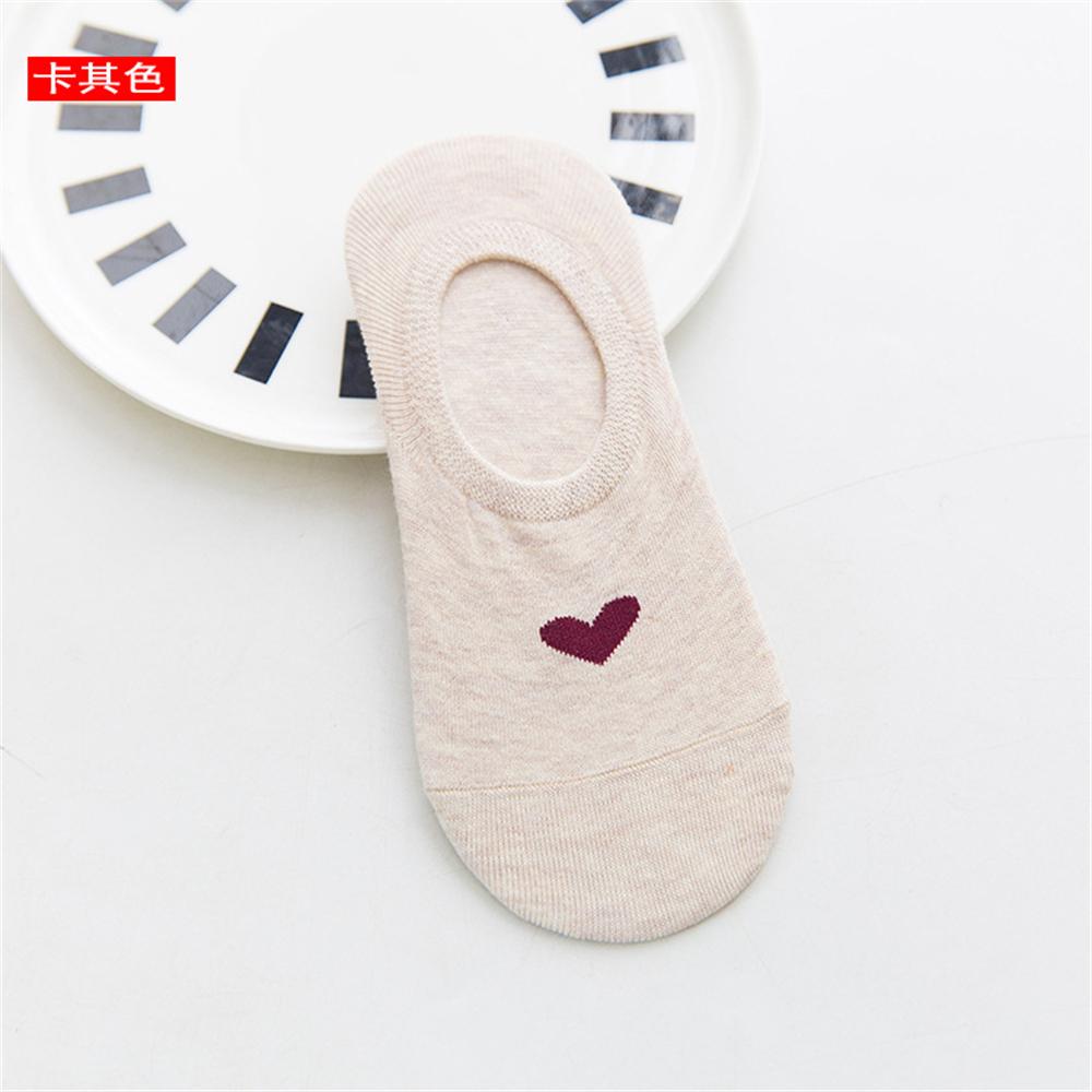 New Women's Summer Red Love Heart Breathable Soft Cotton Short Socks Unisex No-Slip Invisible Sokken Dropship