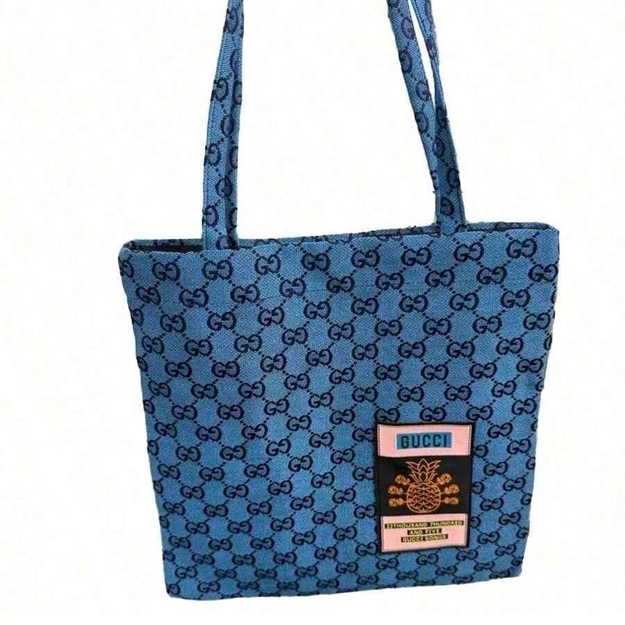 

Женская сумка Gucci, Сделана из чистого хлопка и канвы. Подходит для поездок на работу и вечеринок. Экологически чистый L синий