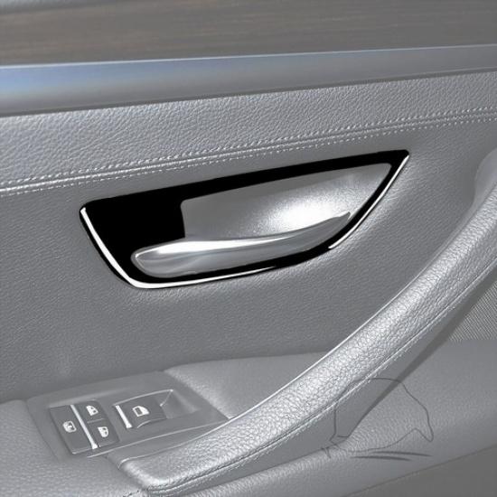 For BMW 5 Series F10 2011-2017 Interior Door Handle Cover 4Pcs Piano Black Trim