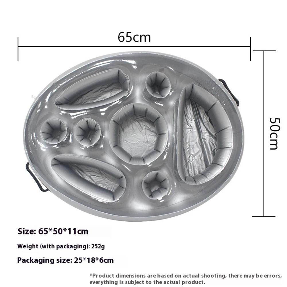 

Summer Sea Bucket Cup Holder Inflatable Pool Accessories Beach Swimming Play Family Party Float Beer Drink Tray Cooler Table сірий