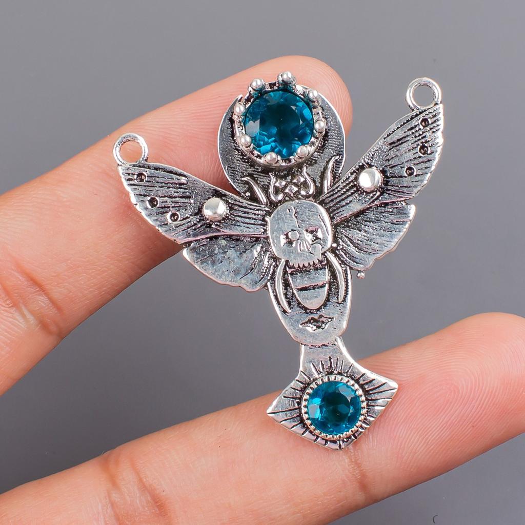 Natural Apatite Gemstone 925 Sterling Silver Jewelry Pendant 1.5" Gift For Her CP-10-10
