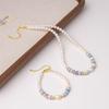 Rainbow Stone Pearl Necklace & Bracelet Set: High-End European Seaside Style for Women