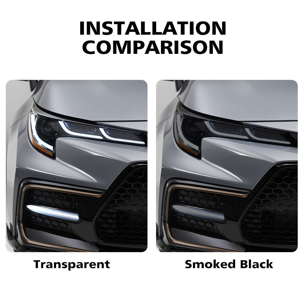 Anti-Scratch High-Gloss Car Headlight Protective Film Smoke Black Pre Cut For  GR Corolla Yaris Auto Vinyl Wrapping Film