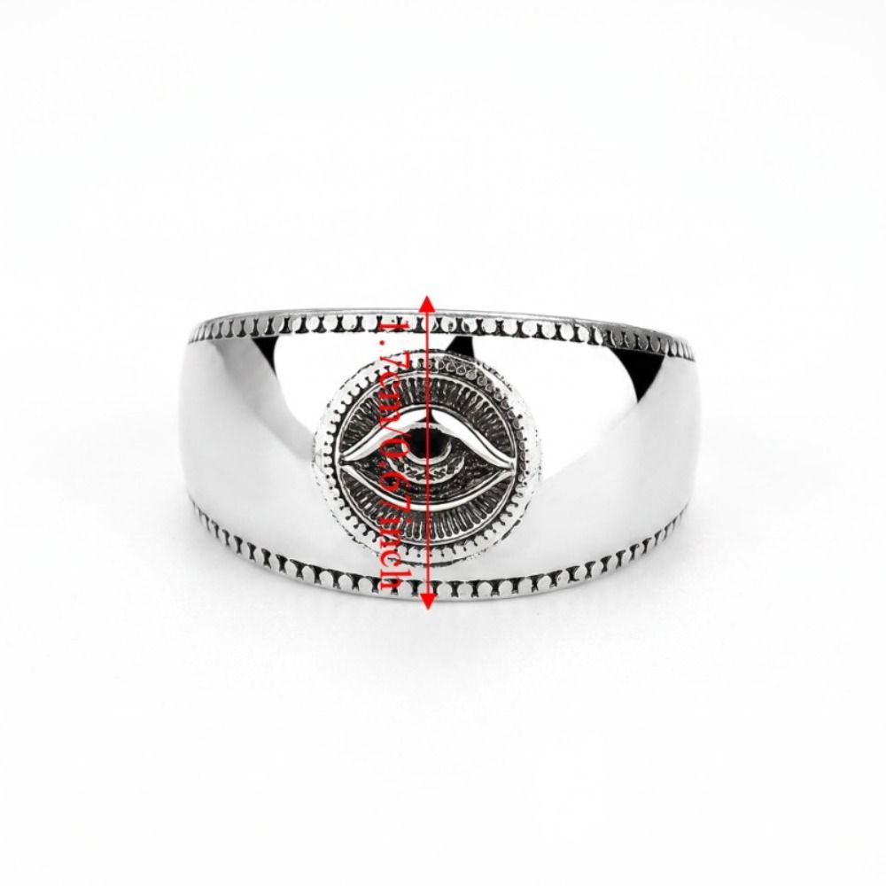Gotischer Punk Augen Fingerring Verstellbar Silberringe Mode Öffnungsringe Herren Damen