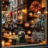 Holiday Atmosphere Wall Accents Halloween Sticker, Pumpkin Witch Skeleton Printed, Self-adhesive Waterproof Spooky Farmhouse Party Decor PVC