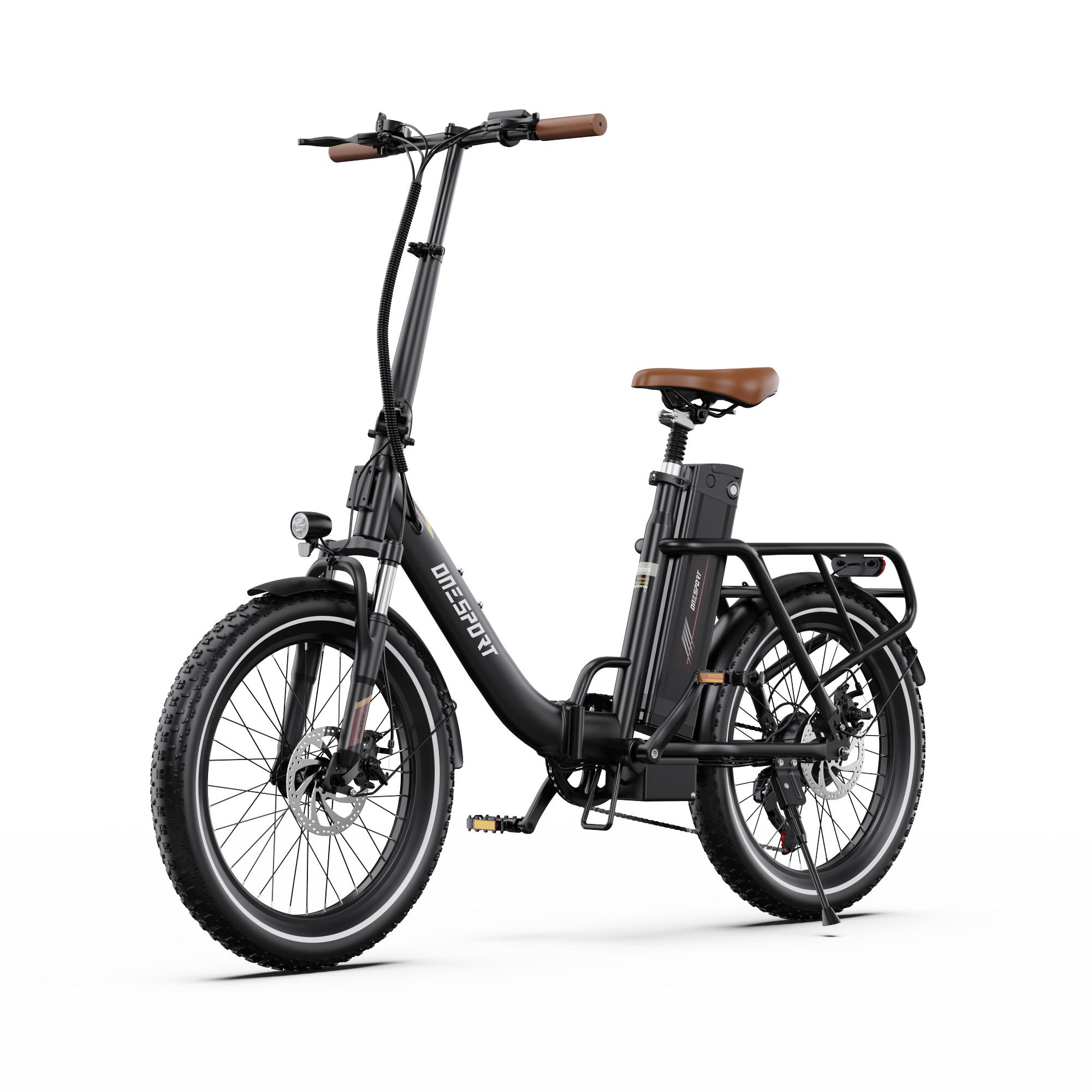 ONESPORT OT16 Pro Faltbares E-Bike für Erwachsene (Kein Gas), 250W Motor 48V 17Ah Akku 20  Geländereifen, Mechanische Scheibenbremsen, Maximale Traglast 120kg schwarz