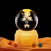 Crystal Ball Night Light with Three Rose Stickers – Elegant Desktop Ornament & Birthday Gift for Girls, Friends, or Boyfriend