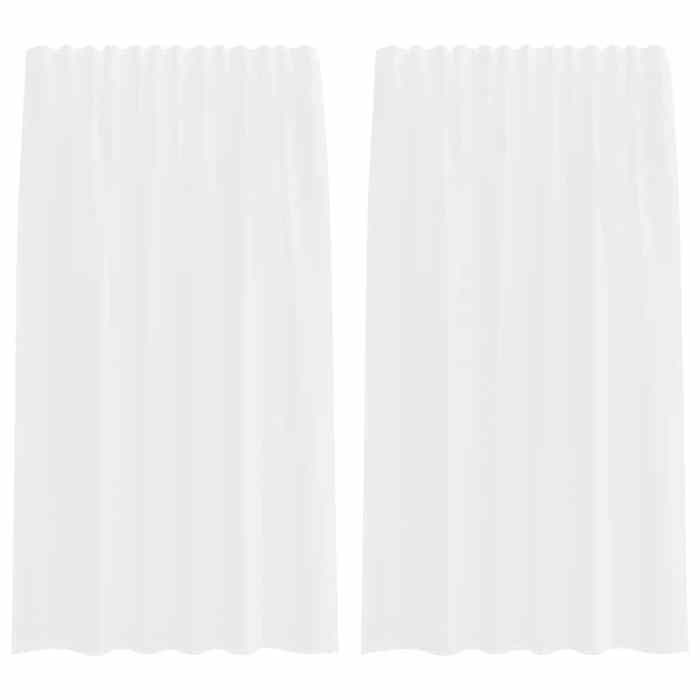 VidaXL Voile Curtains with Rod Pockets 2 Pcs White, Net Curtain, Sheer Curtain, Window Voile, Treatment 4102242