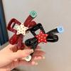 Korean Red Point Star Bowknot Hair Claw Clip for Women Sweet Acrylic Large Shark Clip Ponytail Headwear Hair Accessories