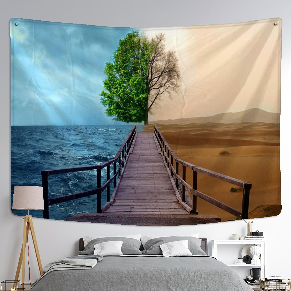 Mediu După Deșertificare Tapiserie Agățată de Perete Mizerabil Fantezie Boemia Pânză Decor Fundal TV