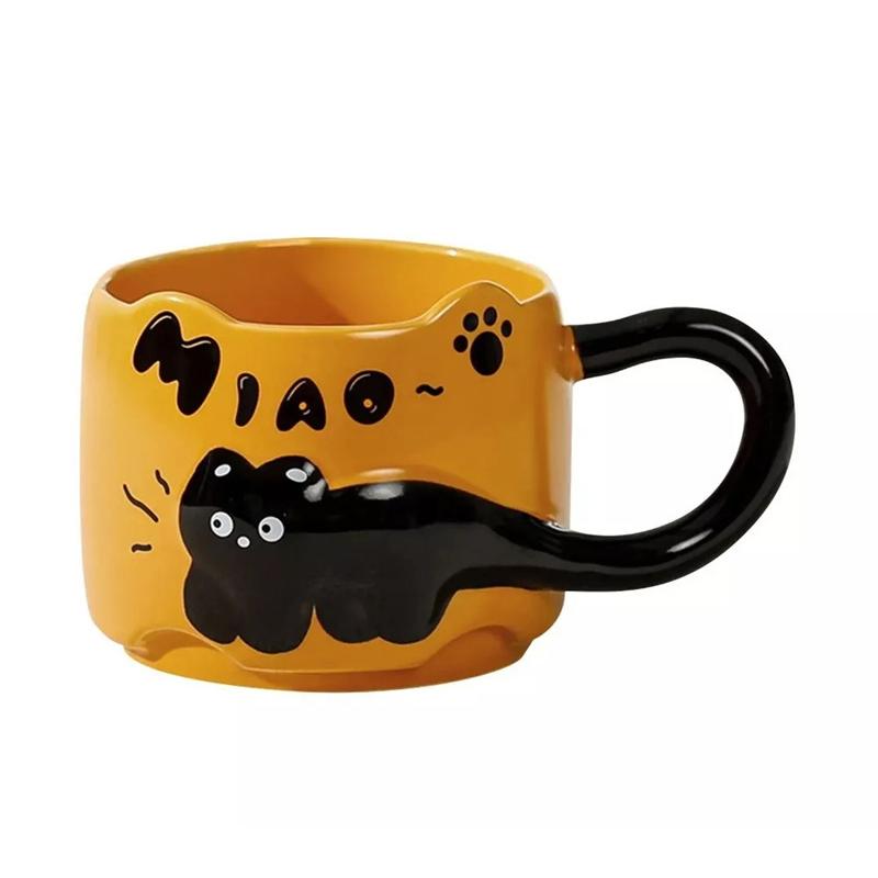 

380 мл керамическая кружка для кофе с изображением кота, наборные кружки для кофе с изображением кота для домашнего офиса и кафе, идеальные подарки для любителей кошек